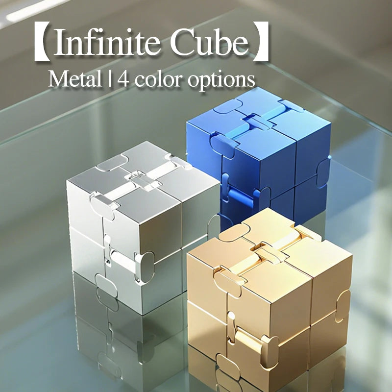 Upgraded Fashion Metal Cube - Anti-Anxiety Decompression Toy, Brain Teaser Game for ADHD, Creative Office Desk Gadget fidget toy