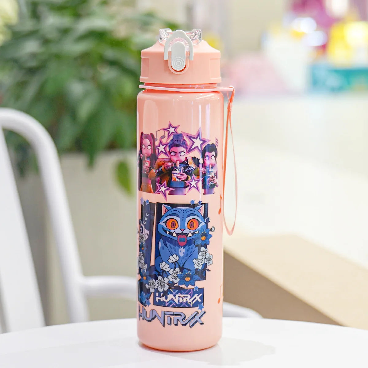 Miniso Portable Outdoor Straw Plastic Water Cup New K-Pop Hunter Magic Girl Group Children'S Cross-Border Drinkware