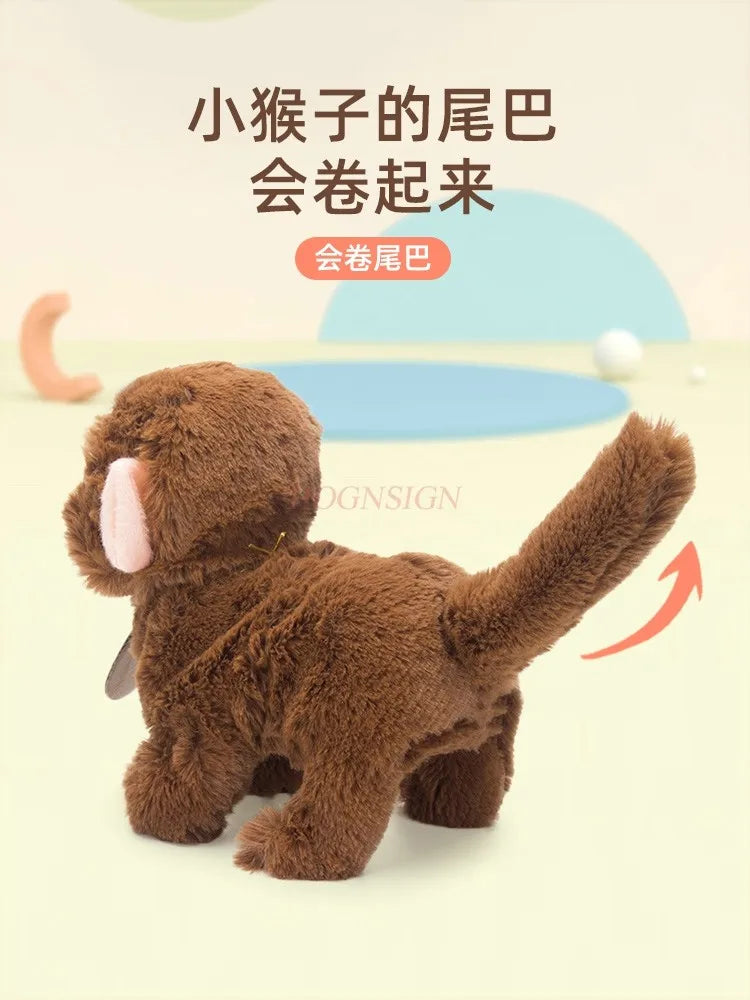 Children's toy electric monkey plush simulation pet 3-5 year old toy baby gift