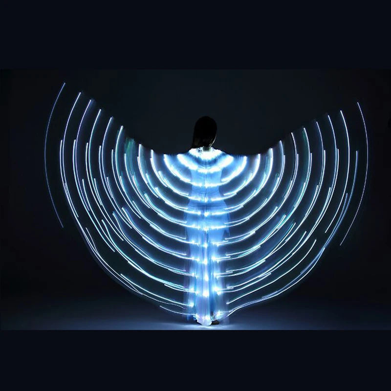 LED Luminous Butterfly Wing Belly Dancing Performance Costumes Stage Show Christmas Party Lighting Cloak Luminous Butterfly Wing
