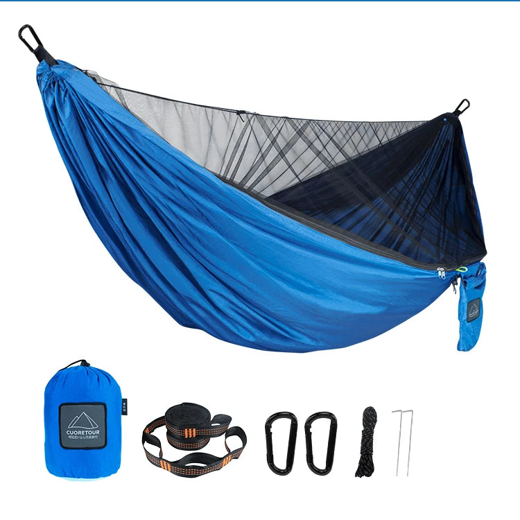 Portable Quick Set Up Mosquito Net Camping Hammock Outdoor Hanging Bed Sleeping Swing
