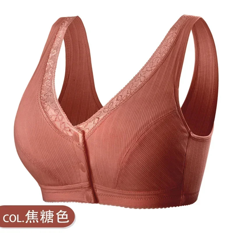 Comfortable Cotton Pregnant Women Underwear Maternity Nursing Bra Breastfeeding Bra Front-Close Bralette Intimate Clothes Plus