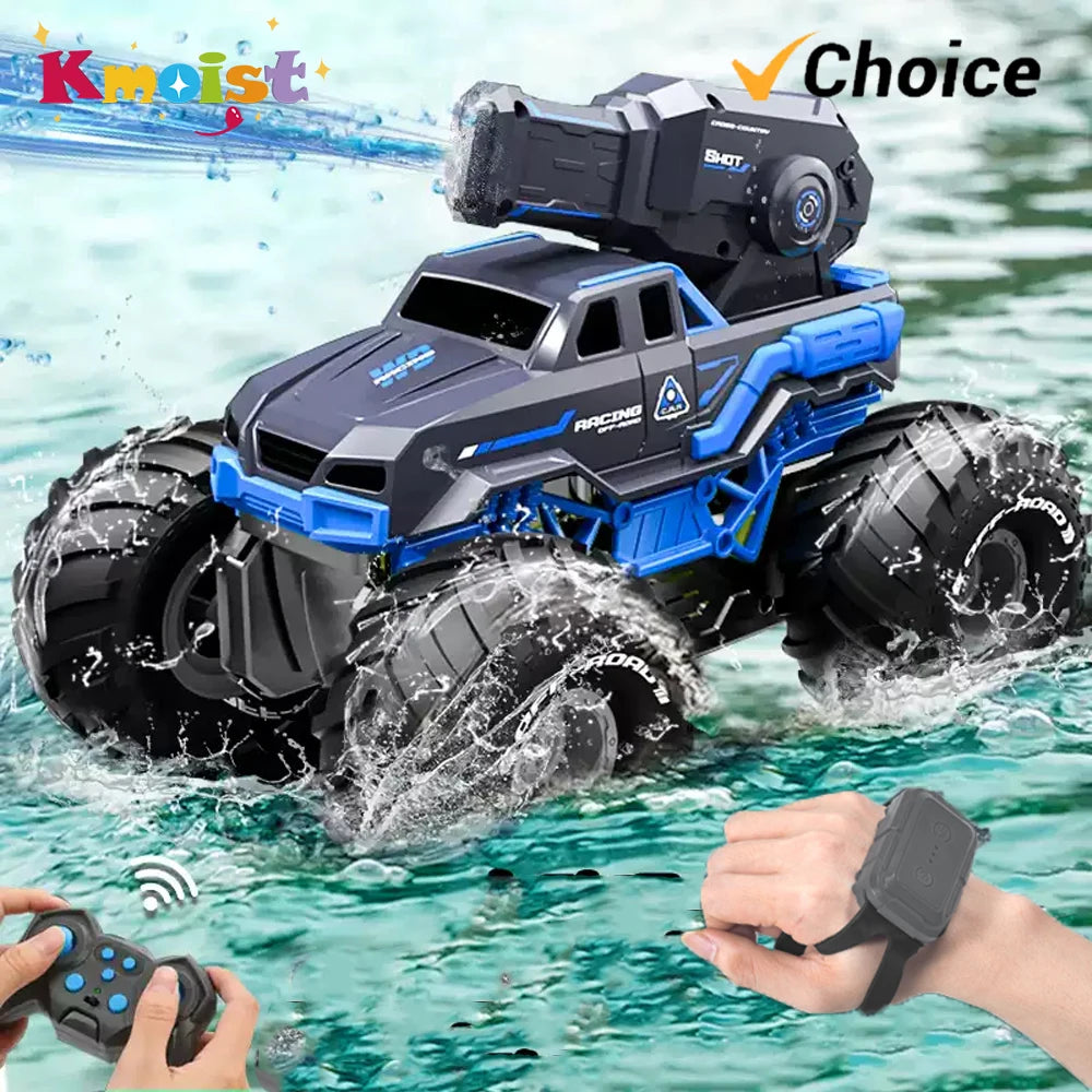 2.4G RC Car Self-absorbing High-pressure Water Gun Remote Control Amphibious Off-road Vehicle Climbing Stunt Car Water Toys Gift