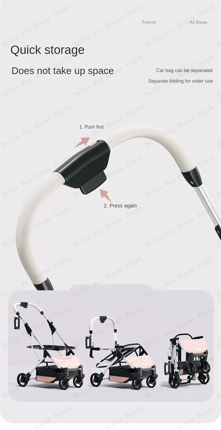 High appearance Pet Stroller Detachable Multifunctional Pet Carrier  Lightweight and Foldable  Portable Pet Stroller Dogs Buggy