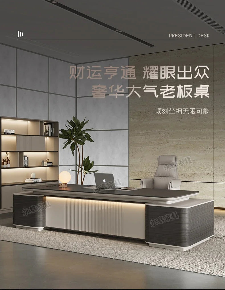 Organizer Luxury L Shape Computer gamer table cabinets executive Work office desk Multifunctional cable box Work Desk Table home