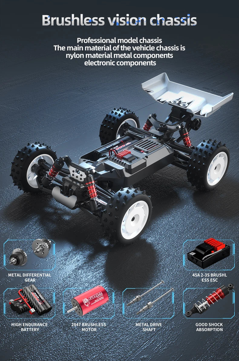 S911PRO 1:16 4WD RC Car 70KM/H or 50KM/H Remote Control Cars High Speed Drift Brushless Monster Truck For Kids VS Wltoys 144001