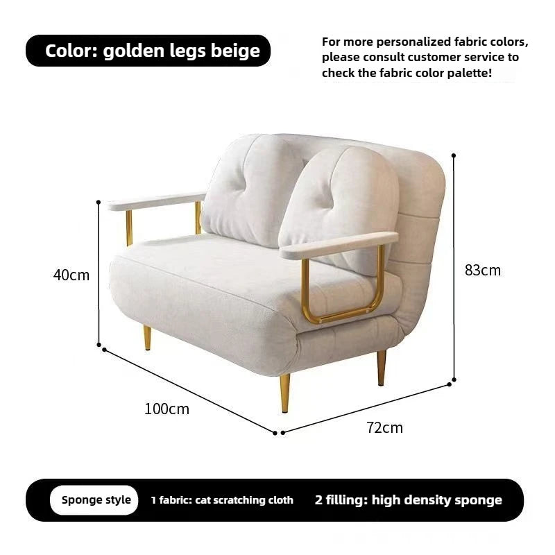 Foldable Balcony Latex Sofa Bed Dual-use Small Unit Double Living Room Light Luxury Cream Style Multifunctional Small Sofa