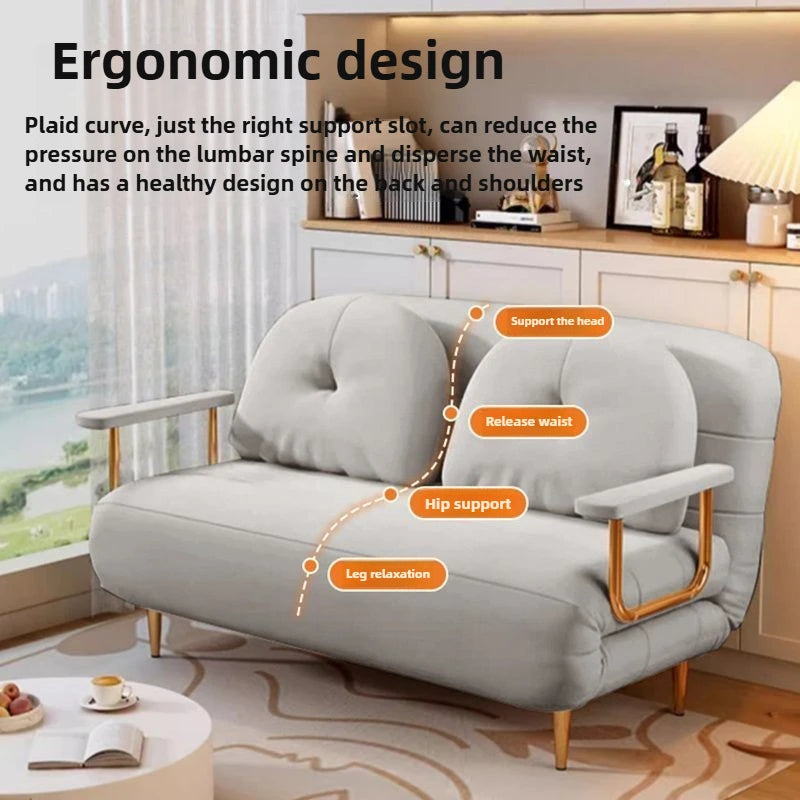Foldable Balcony Latex Sofa Bed Dual-use Small Unit Double Living Room Light Luxury Cream Style Multifunctional Small Sofa