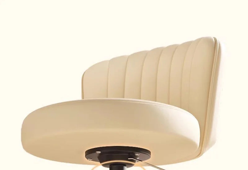 Leather Chair Rotatable Shell Seat Adjustable Rotary Stool for Home Makeup Wear-Resistant Chair for Studios,Wheel-slip Back Chai