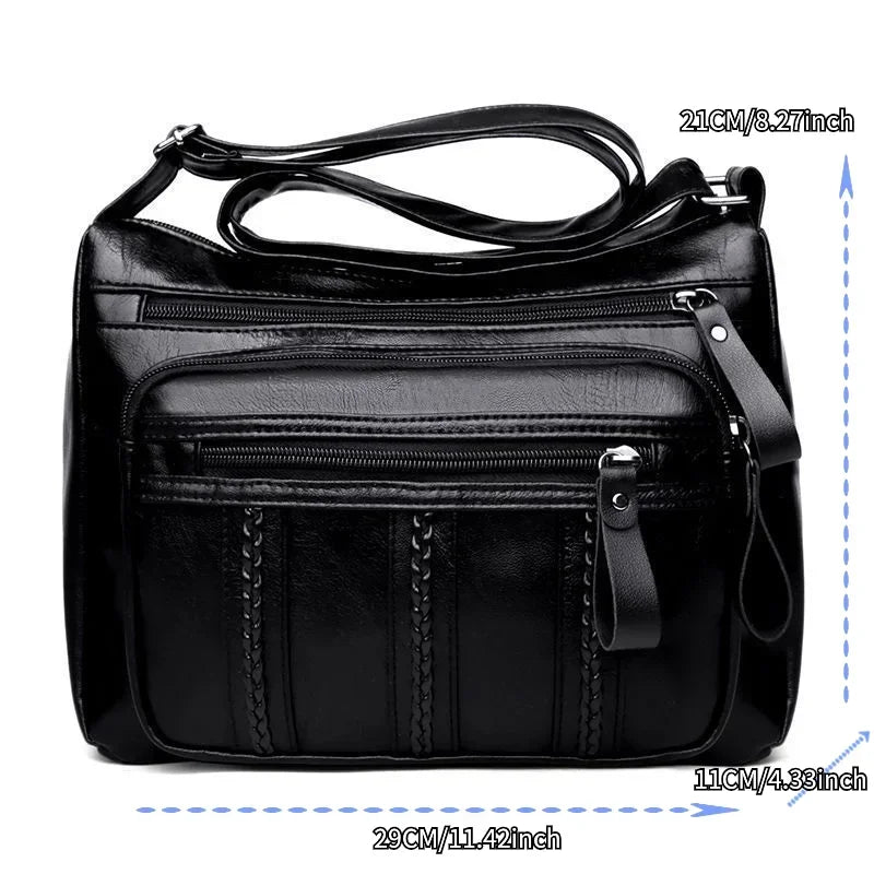 2025 New Spacious Middle Aged Women's Multi Layer Lightweight Crossbody Shoulder Mother Bag
