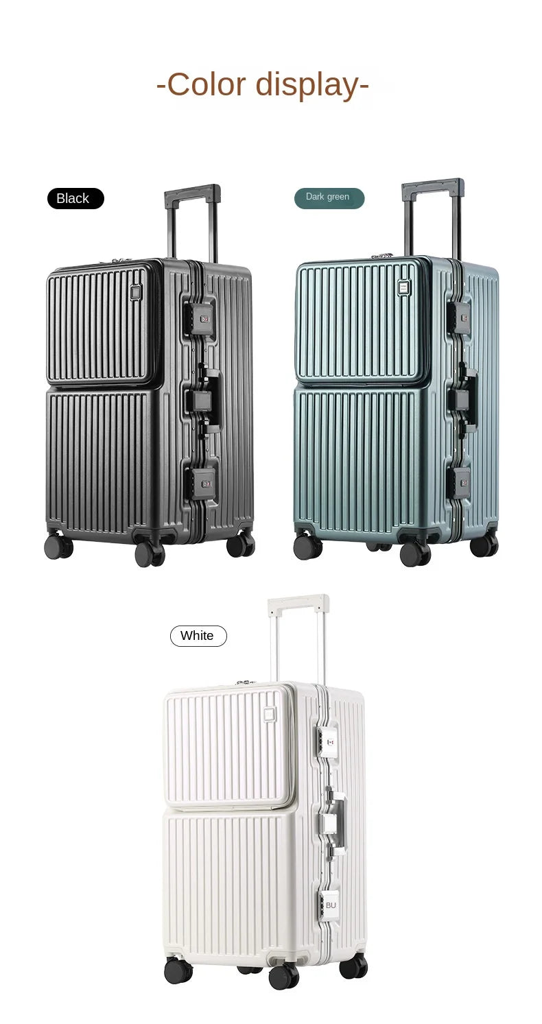 26/28/32 Inch Large Capacity Travel Suitcase Rolling Luggage Aluminum frame Suitcase Trolley Case with Cup Holder Travel Case