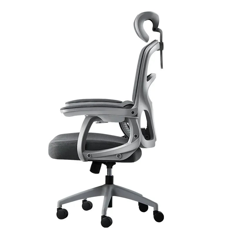 Ergonomic Office Chair Liftable Mesh Computer Chair with 4D Lumbar Support Home Office Swivel Chair with Latex Seat Cushion