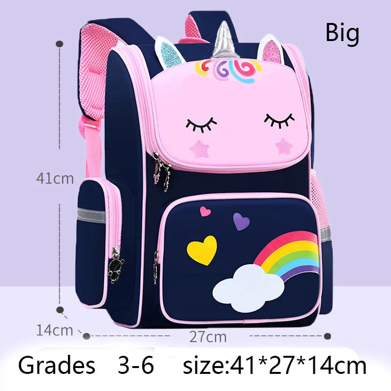 Kid Backpack for Girl Unicorn Children Bookbag Rainbow Eyes School Bag Teen Girl Backpack for Traveling Waterproof Mochilas