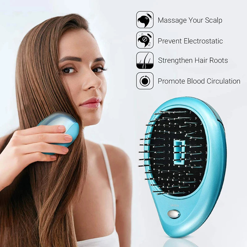 Bestselling Electric Negative Ion Massage Comb Portable Battery Style Hair Comb For Massaging Scalps And Clearing Acupoints