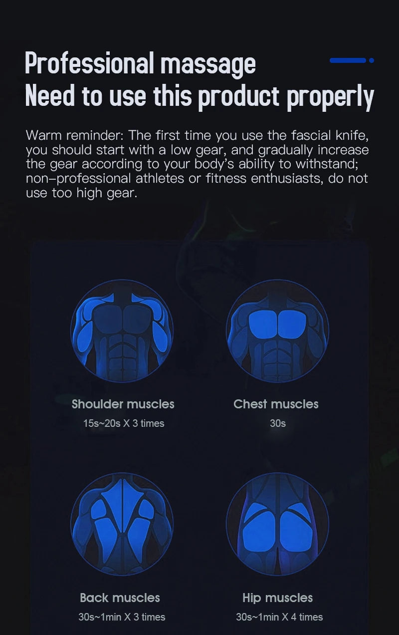 Electric Fascia Knife Vibration Body Massager Muscle Relaxation Body Lifting Hyperblade Massage Blade Tool