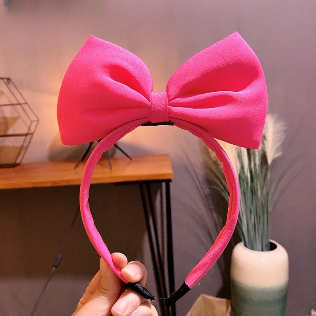 Girls Hair bows Hair Accessories Red Snow White Hair Band Handmade Red Bow Headband Fabric Bow Tie Net Red Hair Band Headdress