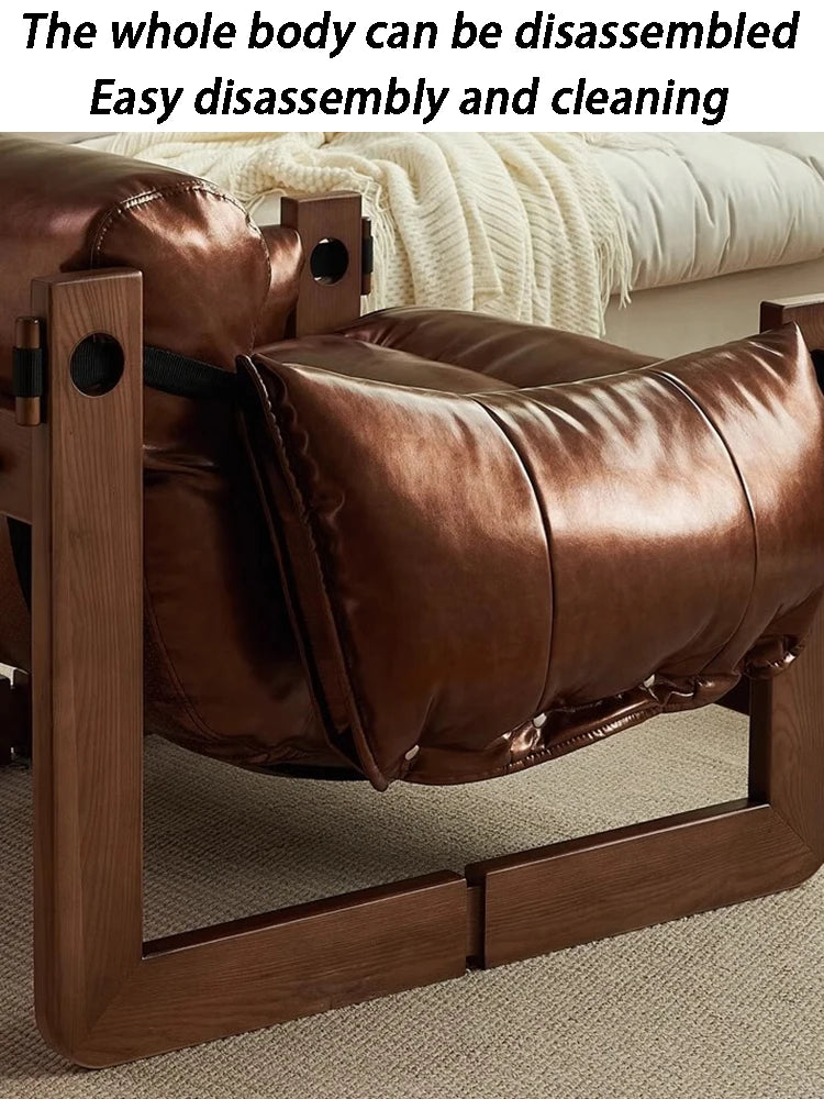 Leather Sofa Chair Luxury Living Room Armchair Single Person Lazy Lounge Chairs Modern Household Leisure Relaxation Chairs