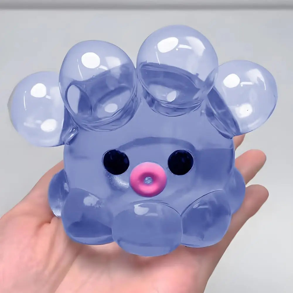 Octopus Squeeze Fidget Toy Rubber Clear Crystal Octopus Hand Relax Toy Homemade Bubble Hairstyle Game For Kids Adults Pinch Toy