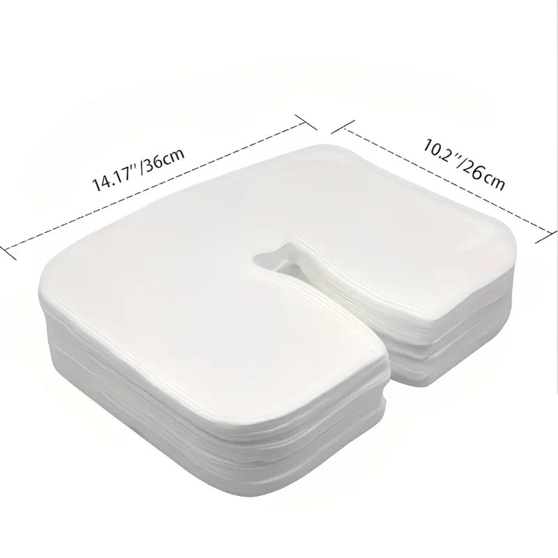 500/100pcs Disposable Face Cradle Covers Headrest Massage Pillow Paper Soft Non-Woven Face Covers for Spa Salon Beauty Supplies