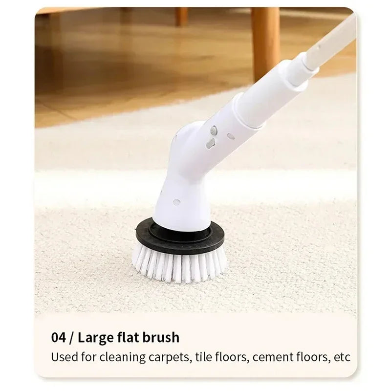 New 2000mAh 6-in-1 Electric Cleaning BrushWireless Electric Rotary Clean Brush Shower Clean Brush Kitchen Bathroom Home
