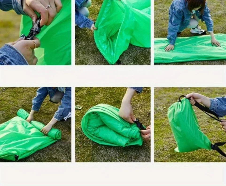 Portable Inflatable Sofa Chair - Quick Inflation and Deflation, Sofa with Storage Bag, Suitable for Travel, Camping - Picnicking