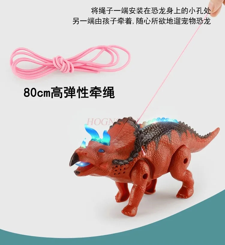 Dinosaur electric toys that can walk, lead ropes, light toys, Tyrannosaurus Rex boys, children's electric toys, babies