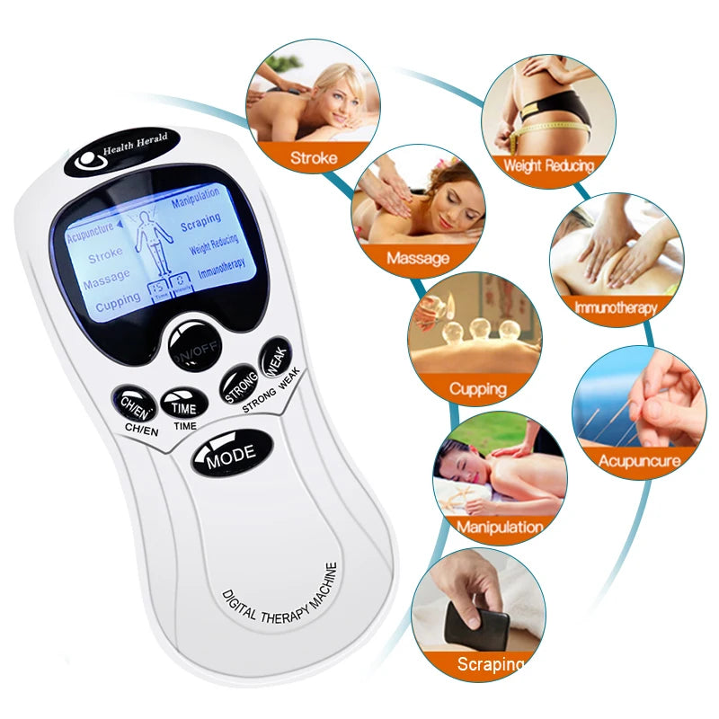 Tens Machine Physiotherapy Electronic Pulse Muscle Stimulator Relax Neck Back Shoulder Hand Pain Relief Electrotherapy