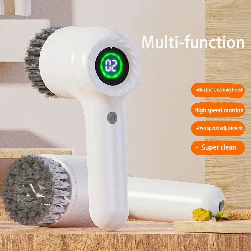 Xiaomi Electric Scrubber LED Display Cleaning Brush Waterproof High Speed Powerful 4head Cleaning Brush For Bathroom Kitchen