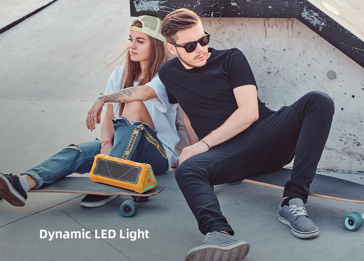 MLOVE P3 Outdoor Bluetooth Speaker, 40W Output Power Bluetooth 5.3 Speaker ,Stereo Sound IPX7 Waterproof,Micro SD Card,RGB Light