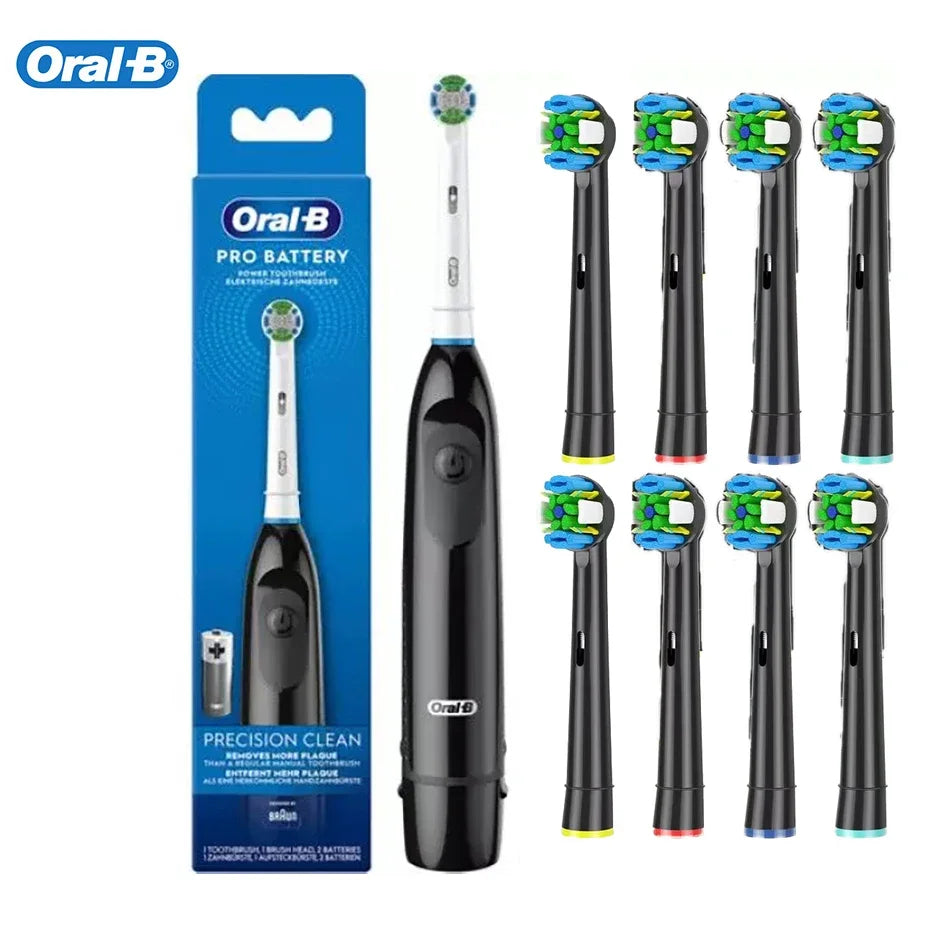 Oral B Rotation Electric Toothbrush AA Battery 7600 Rpm Cross Action Cleaning Teeth Tooth Brush with Brush Refills