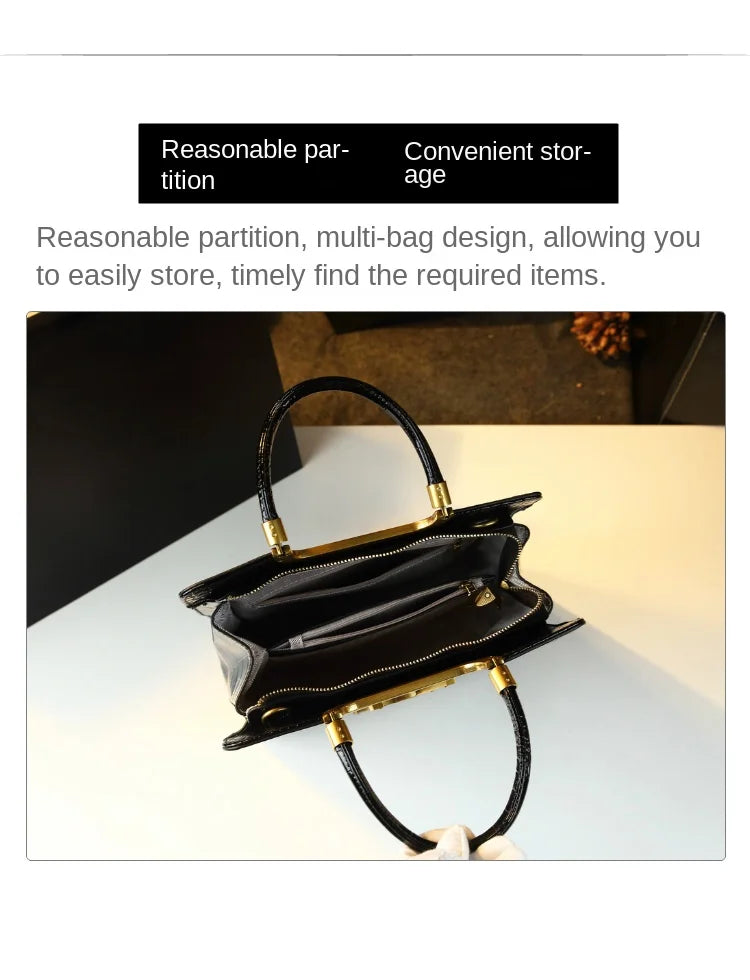 High-grade light luxury handbag 2024 new autumn and winter fashion Tote bag women's crocodile print single shoulder crossbodybag