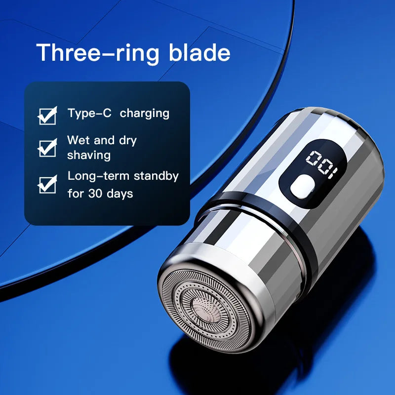 New T6 mini electric shaver 3D floating head shaver type-c fast charging men's rechargeable shaver