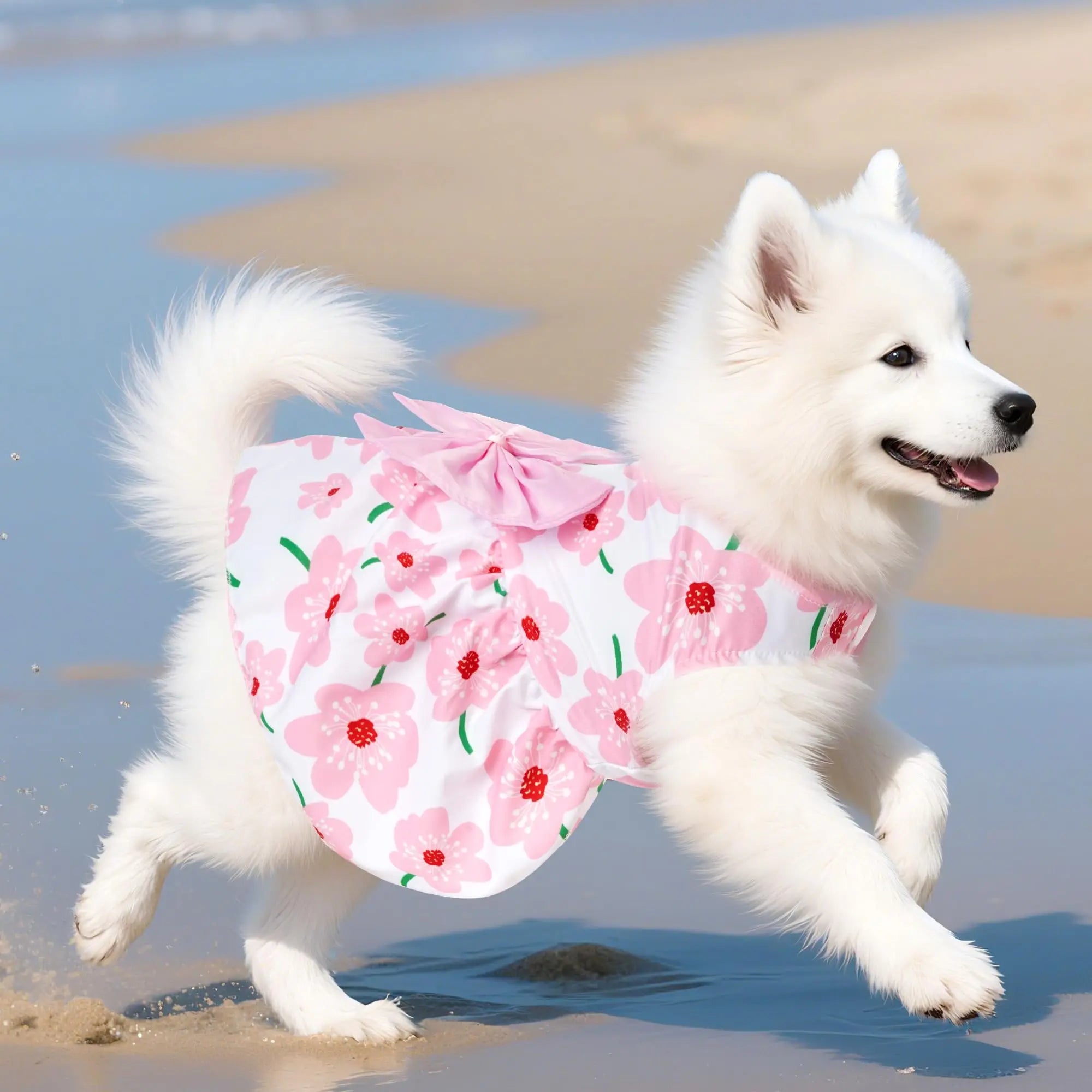 Summer Floral Dog Princess Dress Kitten Pet Skirt Cute Printed Bow Lace Dog Dresses for Small Medium Puppies Poodle Apparel