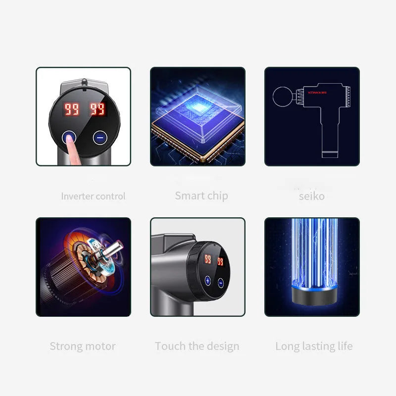 Massage Gun Deep High Frequency Muscle Massage Relaxation Electric Shock LCD Display 99Gear Profession Fascia Gun