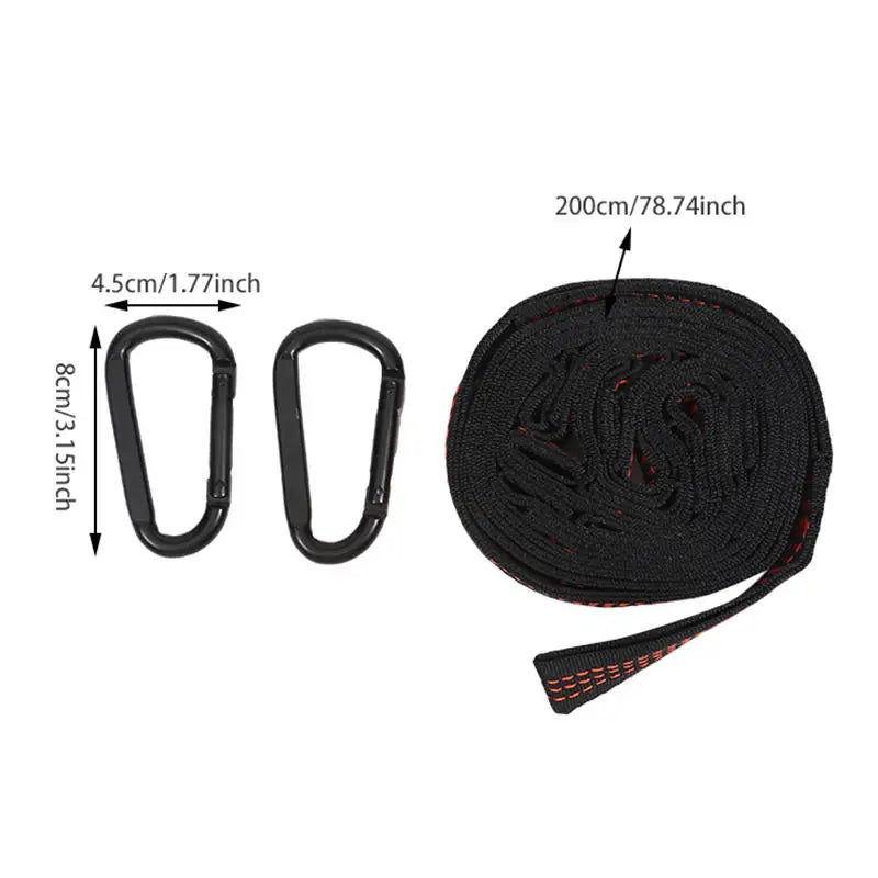 2Pcs High Bearing Capacity Hammock Straps 600lbs Breaking Strength Polyester Hammock Belt Rope 5 Ring Correias De Poliéster