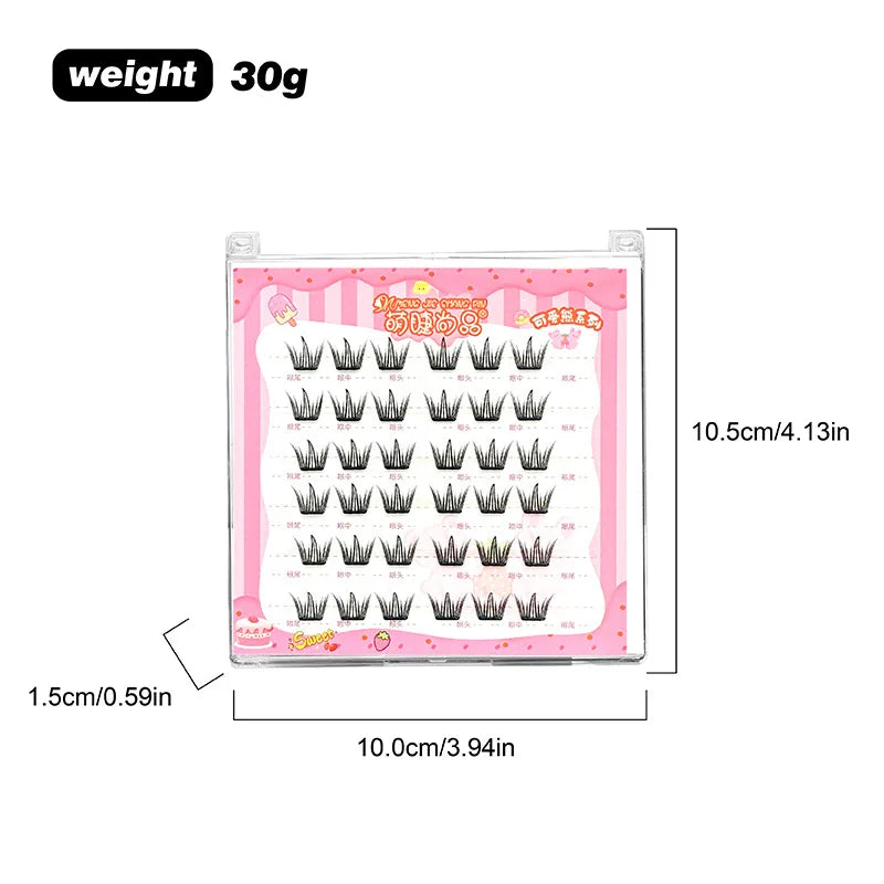 Glue-Free Featherlight Eyelash Strips Ultra Thin Invisible Lashes Easy Snap-On Clusters for Natural Everyday Look Whispy Soft