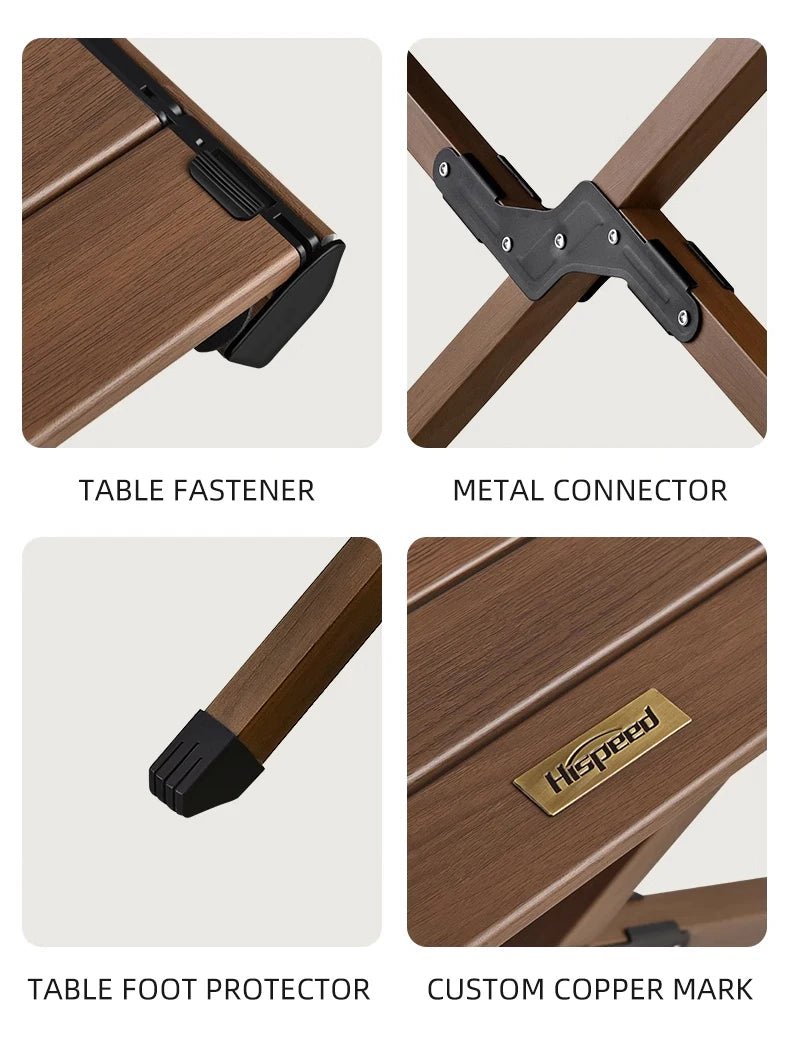 Outdoor Camping Folding multifunctional IGT Wood table Gas Stove Portable lightweight Camp BBQ Grill Table Picnic table