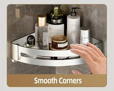 1 Piece Of White Storage Rack For Bathroom Storage Bathroom Partition Wall Mounted Triangular Square Bathroom Accessory