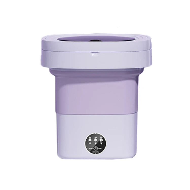 Folding Portable Washing Machine 8.5L Large Capacity Clothes Spin Dryer Bucket Travel Underwear Socks Ultrasonic Mini Washer