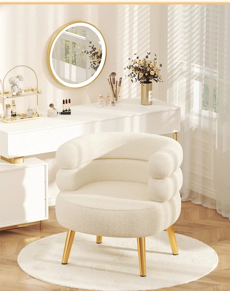 Modern Living Room1-Person Sofa Comfortable Bedroom Fluff Armchair Nordic Simple Nail Salon Makeup Chair Dressing Table Stool
