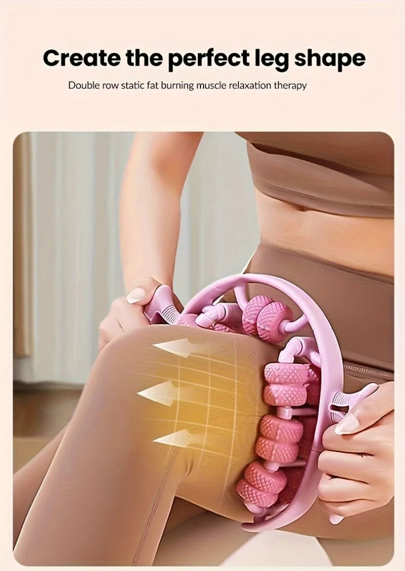 360° Massage Roller Dual Row Leg Slimming Clamp Hand Massager Simulator for Waist Leg Arm Buttocks Muscle Relaxation Health Care