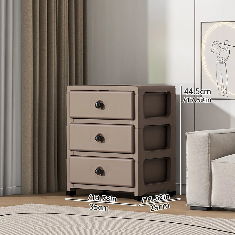 Mobile Multi-Layer Drawer Storage Cabinet,Large Capacity Bedside Table with Wheels for Bedroom/Kitchen/Living Room