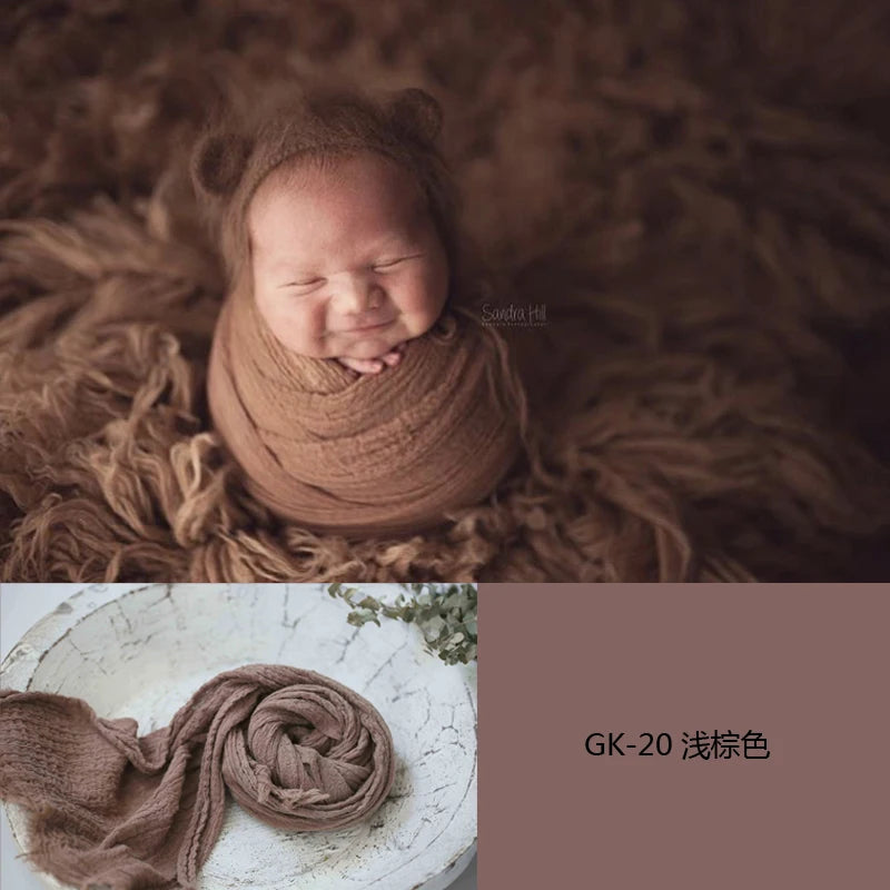 Newborn Photography Props Soft High Stretchable Cotton Seersucker Wrap Baby Posing Aid Photoshoot Props Babies Photo Accessories