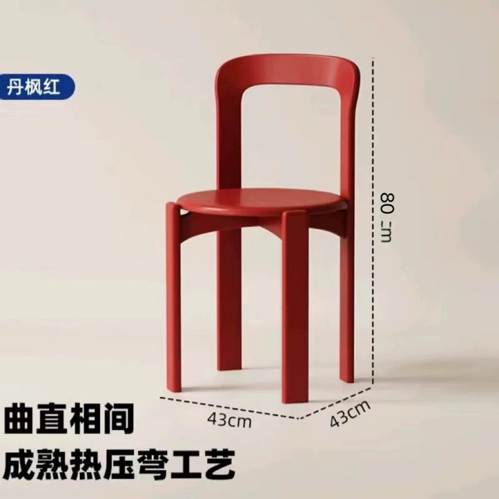 Viral Rey Dining Chair Mid-Century Solid Wood Stool French Bistro Vintage Designer Famous Home Cafe Furniture