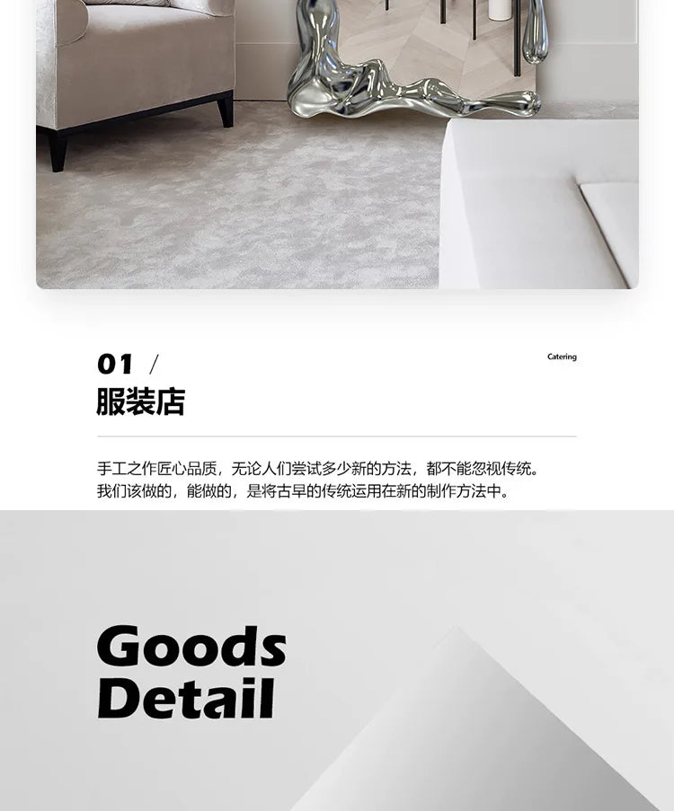 Wall hanging water ripple household villa model room floor mirror full-length mirror visual decoration