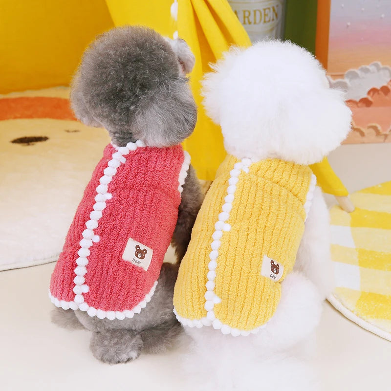 Winter Warm Dog Vest Fleece Puppy Coat Soft Pet Jacket for Small Medium Dogs Cats Clothes Teddy Chihuahua French Bulldog Apparel