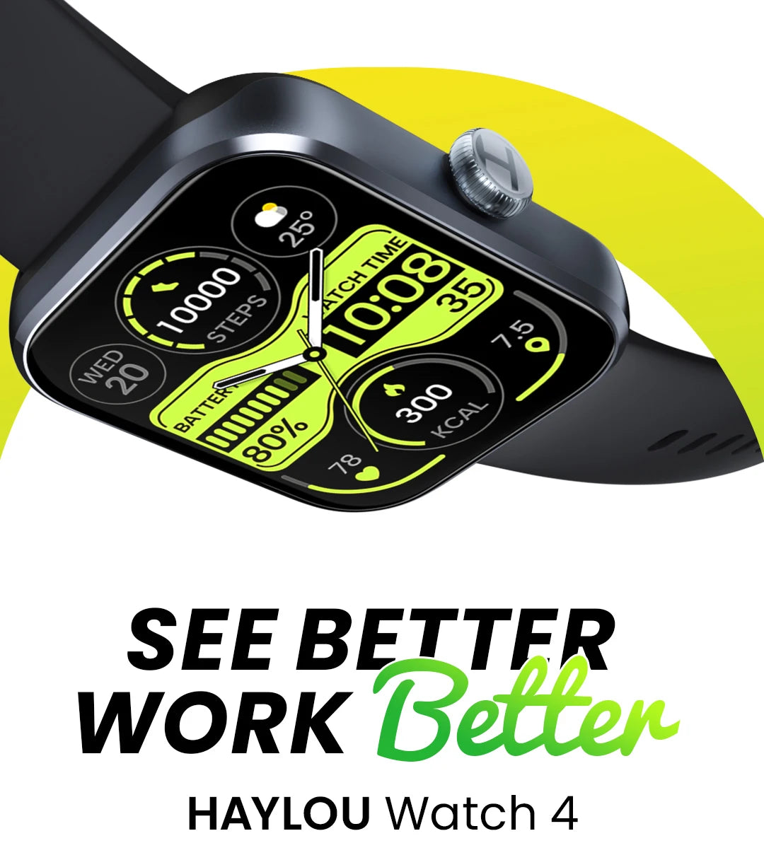 HAYLOU Watch 4 GPS Smartwatch 1.93'' HD Display Bluetooth Phone Call Health Monitoring IP68 Waterproof Smart Sport Watch