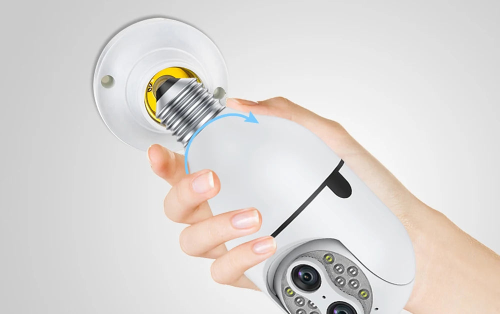 IPC360 6MP 3K Dual Lens Wireless Security Camera Auto Tracking 10X Digital Zoom 360° Panoramic WiFi PTZ IP E27 Light Bulb Camera