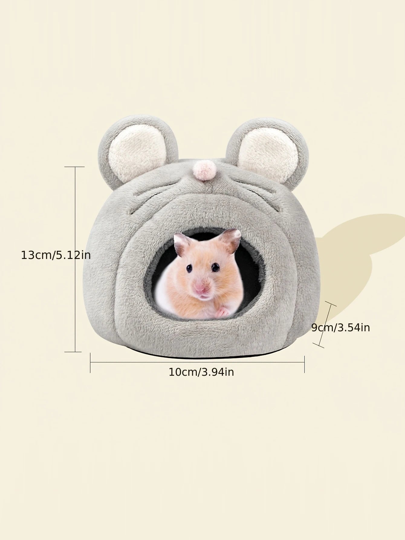 Cute Mouse Shaped Hamster Bed House, Hedgehog Hideout Nest Small Pet Winter Warm Cage Accessories