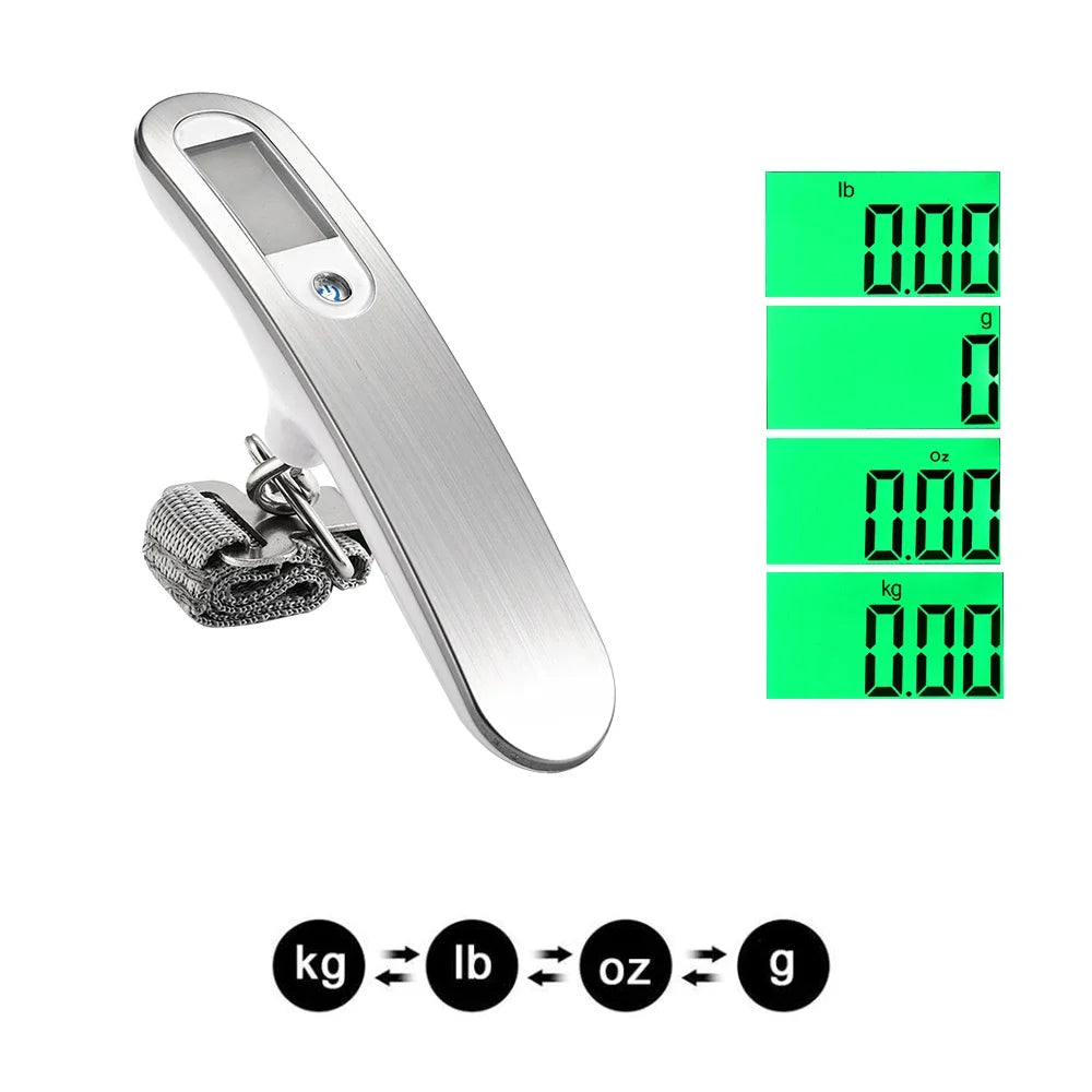 Portable Digital Luggage Hanging Scale 50kg/110lb LCD Display Electronic Scale Weight Balance Suitcase Travel Bag Scale